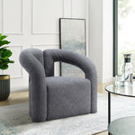 Darian Boucle Lounge Chair in Gray