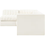 Rummi Velvet Performance Fabric Upholstered 4pc. Modular Sectional in Cream