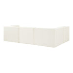 Rummi Velvet Performance Fabric Upholstered 4pc. Modular Sectional in Cream