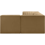 Rummi Velvet Performance Fabric Upholstered 4pc. Modular Sectional in Saddle
