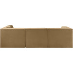 Rummi Velvet Performance Fabric Upholstered 4pc. Modular Sectional in Saddle