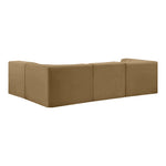 Rummi Velvet Performance Fabric Upholstered 4pc. Modular Sectional in Saddle