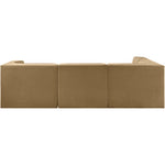 Rummi Velvet Performance Fabric Upholstered 4pc. Modular Sectional in Saddle