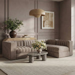 Rummi Velvet Performance Fabric Upholstered 4pc. Modular Sectional in Taupe
