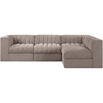 Rummi Velvet Performance Fabric Upholstered 4pc. Modular Sectional in Taupe