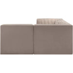 Rummi Velvet Performance Fabric Upholstered 4pc. Modular Sectional in Taupe