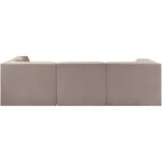 Rummi Velvet Performance Fabric Upholstered 4pc. Modular Sectional in Taupe