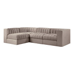 Rummi Velvet Performance Fabric Upholstered 4pc. Modular Sectional in Taupe