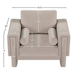 Madeline Chenille Fabric Upholstered Chair in Beige