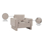 Madeline Chenille Fabric Upholstered Chair in Beige