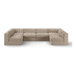 Rummi Velvet Performance Fabric Upholstered 6pc. Modular Sectional in Beige