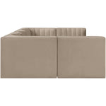 Rummi Velvet Performance Fabric Upholstered 6pc. Modular Sectional in Beige