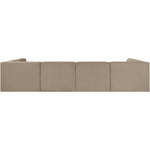 Rummi Velvet Performance Fabric Upholstered 6pc. Modular Sectional in Beige