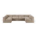Rummi Velvet Performance Fabric Upholstered 6pc. Modular Sectional in Beige