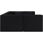 Rummi Velvet Performance Fabric Upholstered 6pc. Modular Sectional in Black
