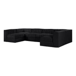 Rummi Velvet Performance Fabric Upholstered 6pc. Modular Sectional in Black