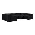 Rummi Velvet Performance Fabric Upholstered 6pc. Modular Sectional in Black