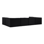 Rummi Velvet Performance Fabric Upholstered 6pc. Modular Sectional in Black