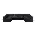 Rummi Velvet Performance Fabric Upholstered 6pc. Modular Sectional in Black