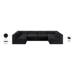 Rummi Velvet Performance Fabric Upholstered 6pc. Modular Sectional in Black