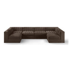 Rummi Velvet Performance Fabric Upholstered 6pc. Modular Sectional in Brown