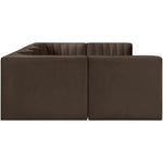 Rummi Velvet Performance Fabric Upholstered 6pc. Modular Sectional in Brown