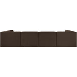 Rummi Velvet Performance Fabric Upholstered 6pc. Modular Sectional in Brown