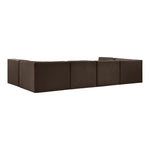 Rummi Velvet Performance Fabric Upholstered 6pc. Modular Sectional in Brown