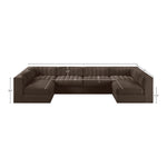 Rummi Velvet Performance Fabric Upholstered 6pc. Modular Sectional in Brown