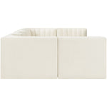 Rummi Velvet Performance Fabric Upholstered 6pc. Modular Sectional in Cream