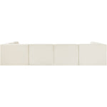 Rummi Velvet Performance Fabric Upholstered 6pc. Modular Sectional in Cream