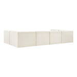 Rummi Velvet Performance Fabric Upholstered 6pc. Modular Sectional in Cream
