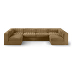 Rummi Velvet Performance Fabric Upholstered 6pc. Modular Sectional in Saddle