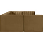 Rummi Velvet Performance Fabric Upholstered 6pc. Modular Sectional in Saddle