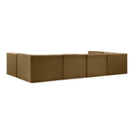 Rummi Velvet Performance Fabric Upholstered 6pc. Modular Sectional in Saddle