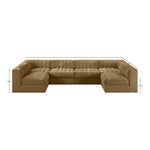 Rummi Velvet Performance Fabric Upholstered 6pc. Modular Sectional in Saddle