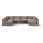 Rummi Velvet Performance Fabric Upholstered 6pc. Modular Sectional in Taupe