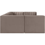 Rummi Velvet Performance Fabric Upholstered 6pc. Modular Sectional in Taupe