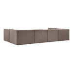 Rummi Velvet Performance Fabric Upholstered 6pc. Modular Sectional in Taupe
