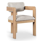 Sacha Linen Textured Fabric Upholstered Dining Chair in Beige