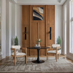 Sacha Linen Textured Fabric Upholstered Dining Chair in Beige