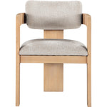 Sacha Linen Textured Fabric Upholstered Dining Chair in Beige