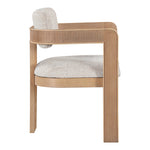 Sacha Linen Textured Fabric Upholstered Dining Chair in Beige