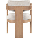 Sacha Linen Textured Fabric Upholstered Dining Chair in Beige