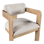 Sacha Linen Textured Fabric Upholstered Dining Chair in Beige
