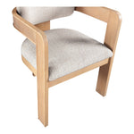 Sacha Linen Textured Fabric Upholstered Dining Chair in Beige