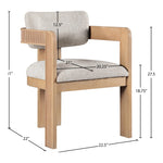 Sacha Linen Textured Fabric Upholstered Dining Chair in Beige