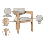 Sacha Linen Textured Fabric Upholstered Dining Chair in Beige