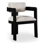 Sacha Linen Textured Fabric Upholstered Dining Chair in Beige