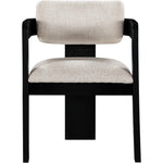 Sacha Linen Textured Fabric Upholstered Dining Chair in Beige